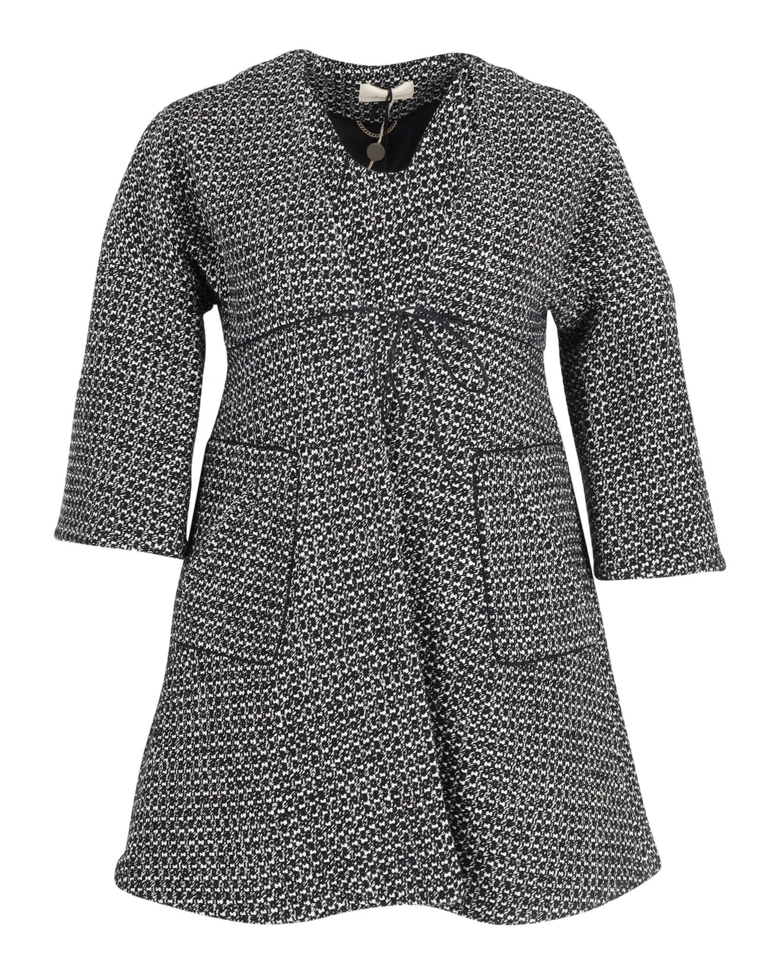 Ba&Sh Textured Short Coat in Black and White Cotton