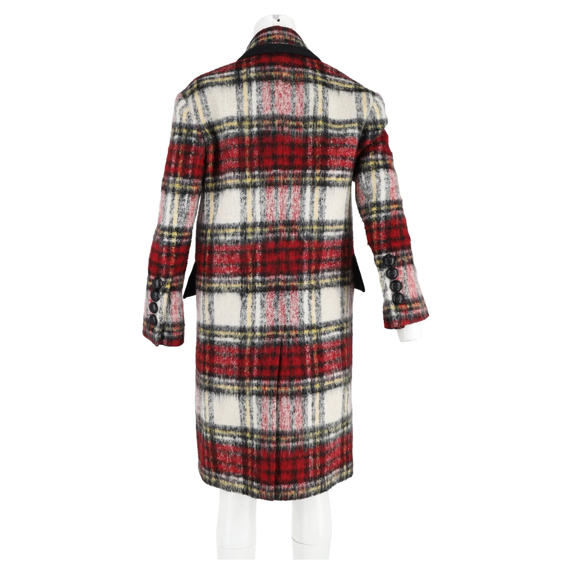 Burberry Tartan Plaid Double-Breasted Coat in Multicolor Wool