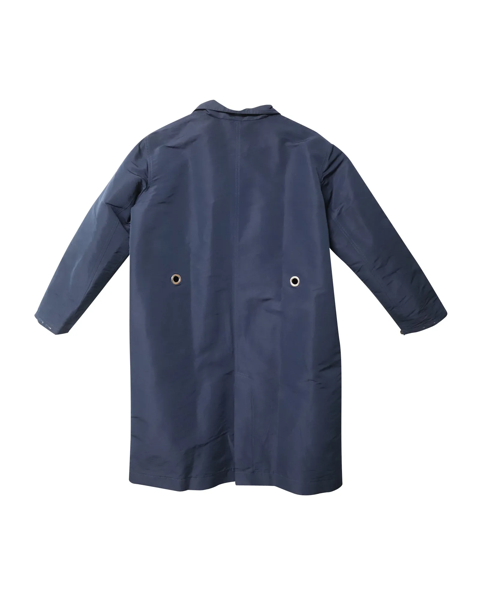 Marni Long-sleeved Coat with Pockets in Navy Blue Polyester