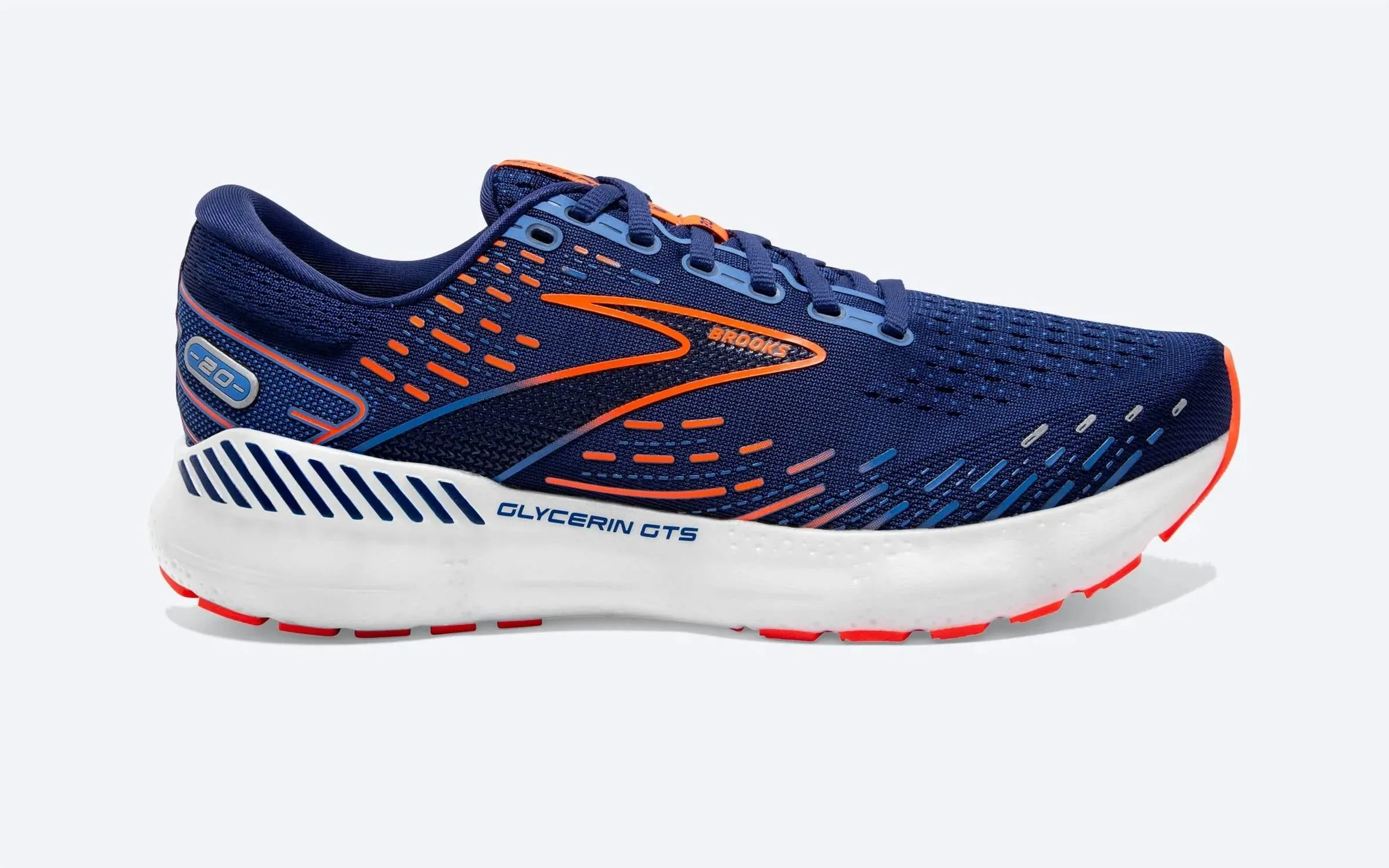 Men's Glycerin Gts 20 Running Shoes In Blue Depths/palace Blue/orange