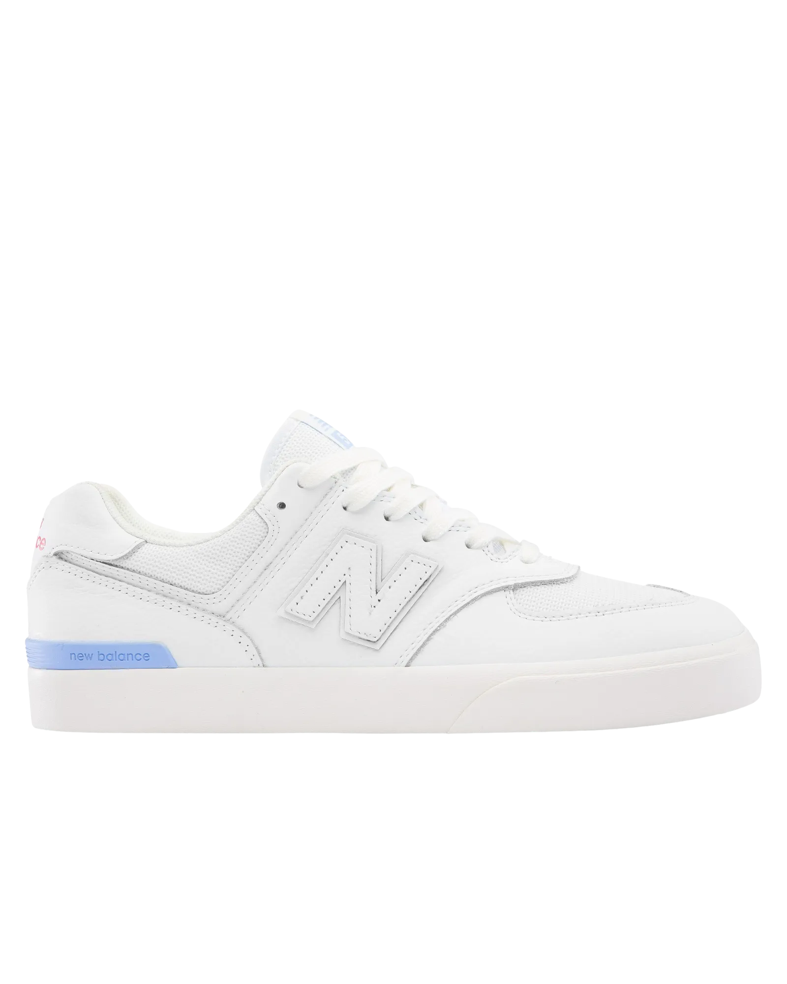 Numeric 574 Vulcanized Shoes in White & Baby Blue
