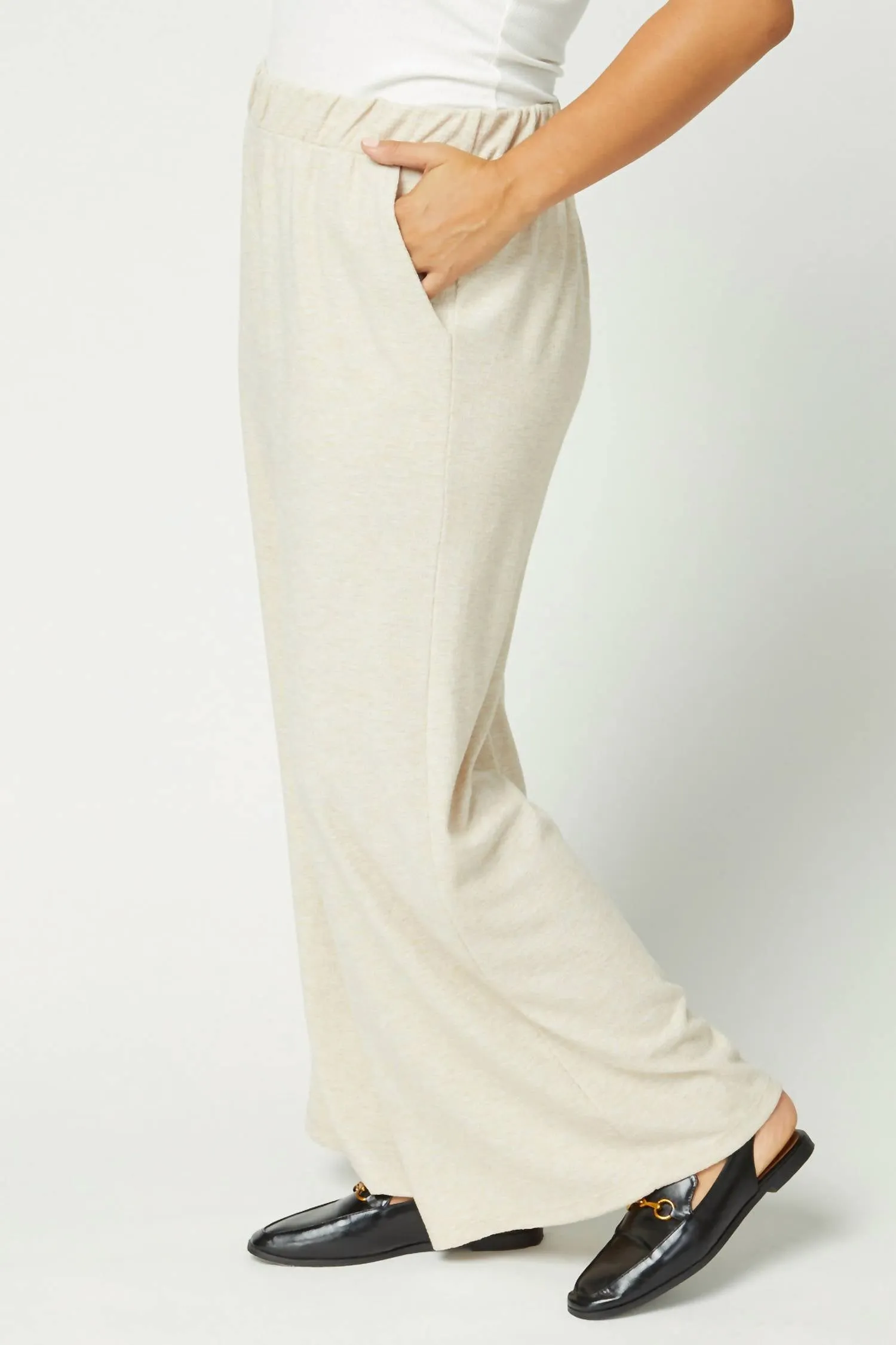 Plus Wide Leg Pants In Oatmeal