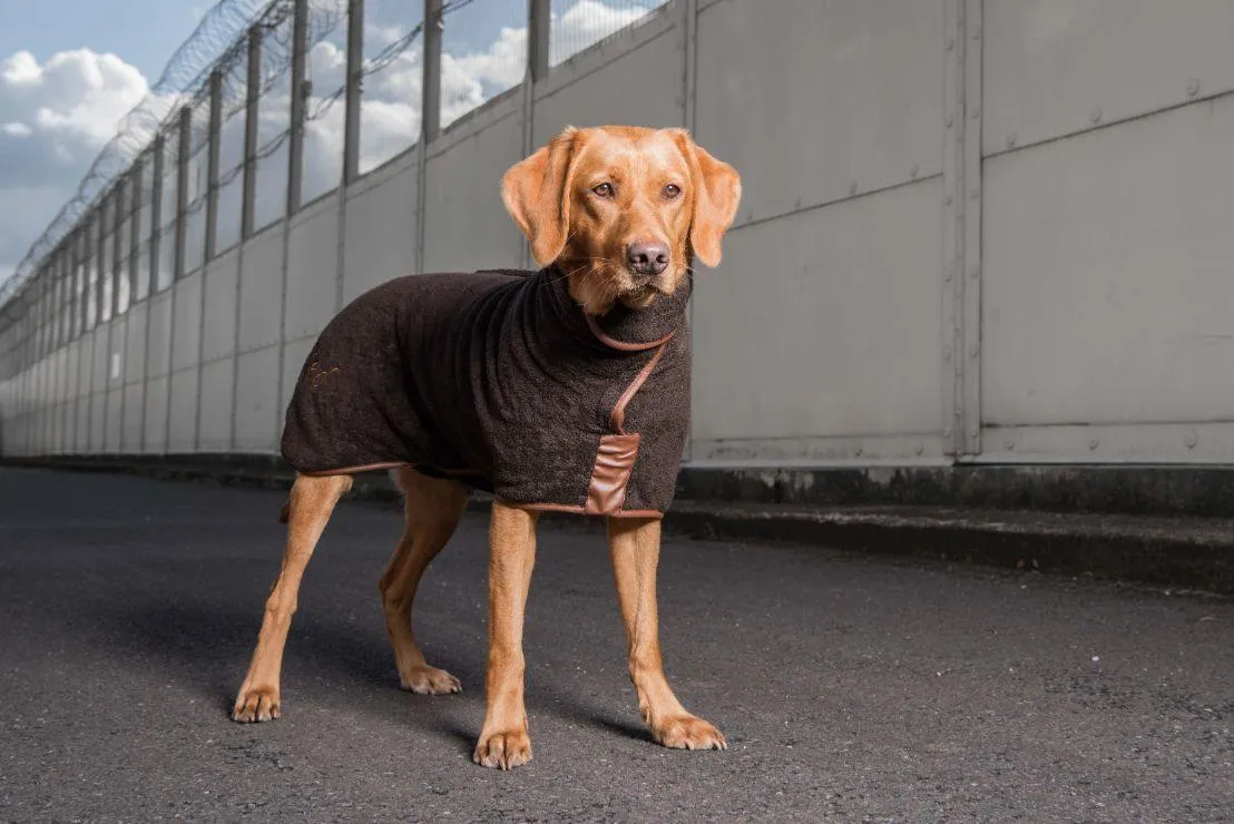 Ruff & Tumble Dog Drying coat Large L Mud Burgundy Navy