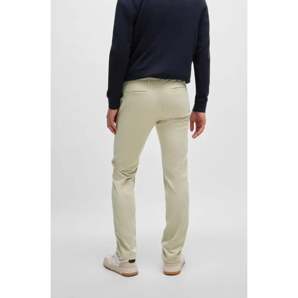 Slim-fit chinos in stretch-cotton satin