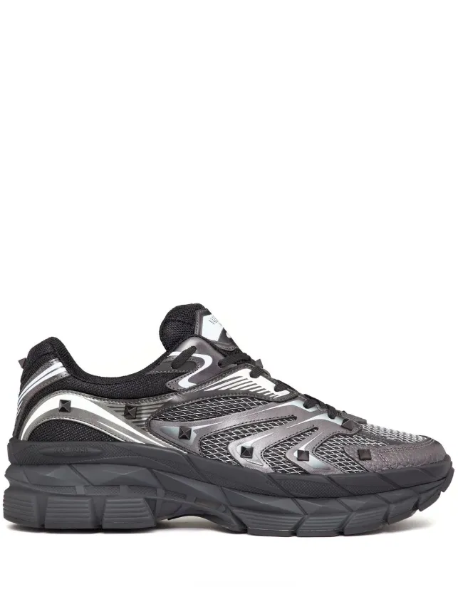 Valentino Garavani MS-2960 Low-Top Trainer in Fabric and Calfskin