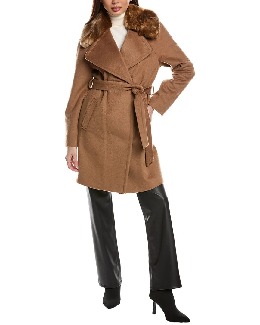 Via Spiga Wool-Blend Wrap Coat